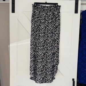 Chic Zebra Print High-Low Skirt